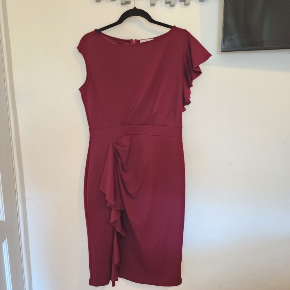Burgundy Knee High Dress